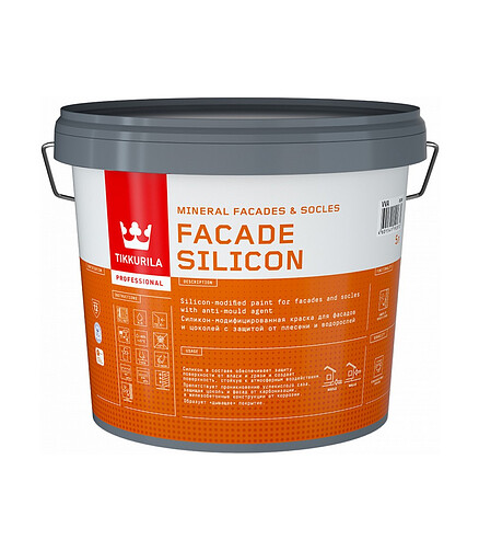 Краска Tikkurila Facade Silicon фасадная VVA гл/мат, 5л 438x503 в Материке