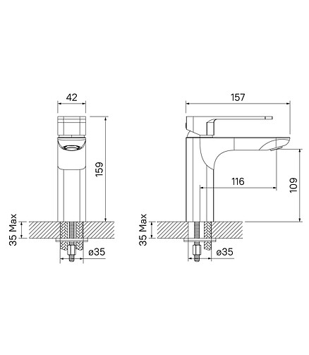 Смеситель SLIDE SLISB00i01 (для умывальника) 438x503 в Материке - Вариант 4