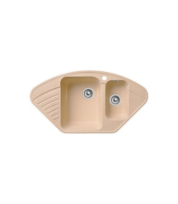 Мойка QUARZ GF-Z 14 (ЕСО-14) угловая 1,5 чаши, 930х500мм бежевый (без сифона) 586x674 Мойка QUARZ GF-Z 14 (ЕСО-14) угловая 1,5 чаши, 930х500мм бежевый (без сифона) 586x674 в Материке