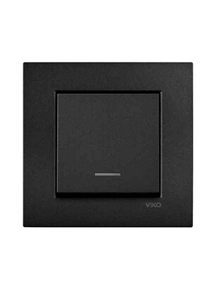 Выключатель Viko NOVELLA 92105519 1кл. подсв. черный 238x286 в Материке