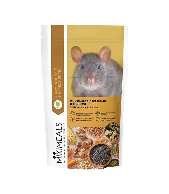 Корм для крыс и мышей MIKIMEALS (800г) 586x674 Корм для крыс и мышей MIKIMEALS (800г) 586x674 в Материке