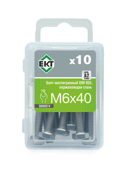 Болт 6-гранный M6х40, DIN933, НЕРЖ. СТАЛЬ, ЕКТ (уп=10шт) 495x660 Болт 6-гранный M6х40, DIN933, НЕРЖ. СТАЛЬ, ЕКТ (уп=10шт) 495x660 в Материке
