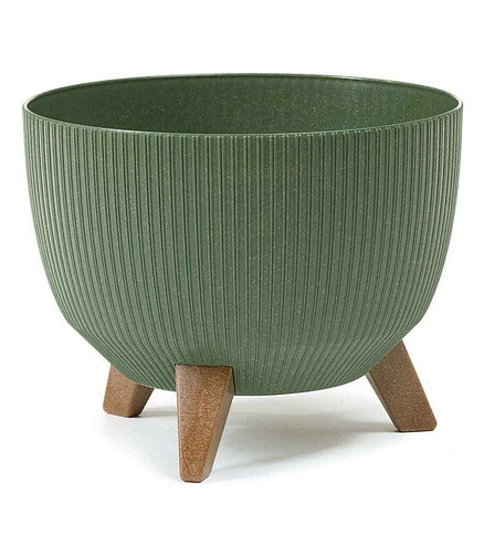 Кашпо ROMA JUMPER wood с вставкой (40x20см) пластик зеленый LA966-42 438x503 в Материке