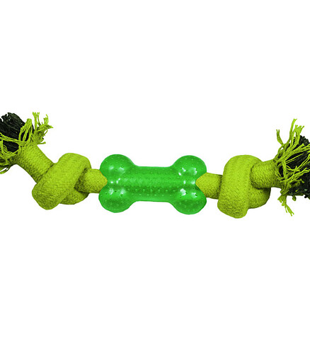Игрушка для собак Triol "Веревка-канат", 2 узла и кость (24 cм) 438x503 в Материке - Вариант 2