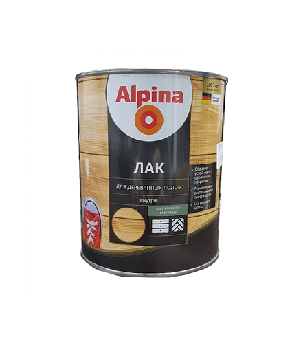 Лак Alpina алкидн.для деревянных полов шелковисто-матовый, 2,5л 438x503 в Материке
