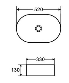 Умывальник накладной AZ-1048 (белый) 520х330х130мм