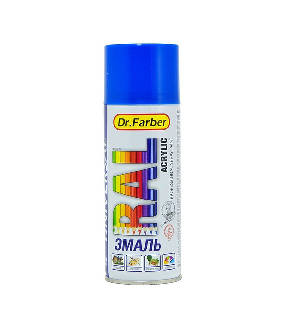 Эмаль Dr.Farber аэроз. акрил универс. RAL 5010 глянц., 520мл 586x674 Эмаль Dr.Farber аэроз. акрил универс. RAL 5010 глянц., 520мл 586x674 в Материке