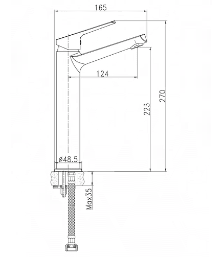 Смеситель FLAVIS 63038 (для умывальника) высокий 438x503 в Материке - Вариант 2