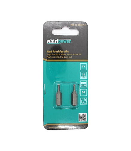 Бита WHIRLPOWER T7 25мм 2шт/уп. 438x503 в Материке