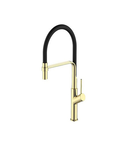 Смеситель GOLD K50GB (для кухни) гибкий излив, золото-черный 438x503 в Материке