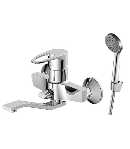 Смеситель DECOROOM DR70044 (для ванны, короткий излив 200мм), ЛАТУНЬ 438x503 в Материке
