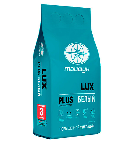 Клей Тайфун Lux для плитки белый, 5кг 438x503 в Материке