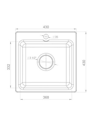 Мойка GRANFEST SMART GF-SM-430, 430х430мм иск.мрамор-песочный (без сифона) 238x286 в Материке - Вариант 2