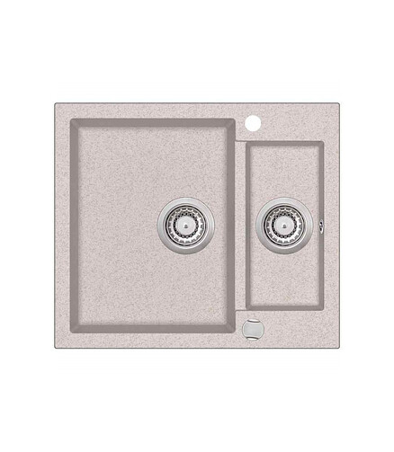Мойка TESA SQT150-110AW 1,5 чаши 580х500мм гранит-бежевый с вып.полуавтомат 438x503 в Материке
