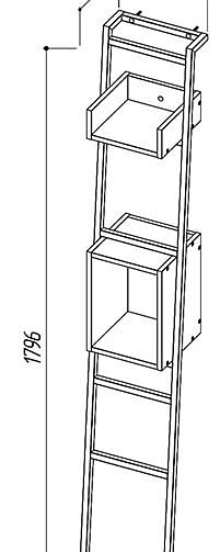 Пенал БИАРРИТЦ П30 белый глянец, металлокаркас 438x503 в Материке - Вариант 3