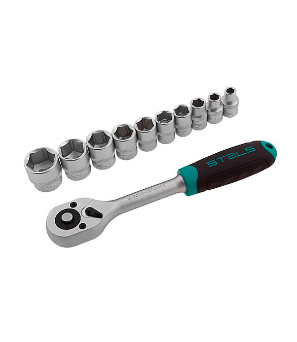 Набор головок торц. с ключом STELS 3/8" 7-22мм 11пр. 586x674 в Материке