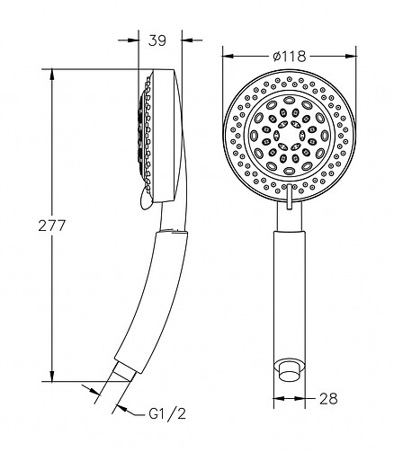 Лейка для душа SPA XL GA5030 8 функций, хром 438x503 в Материке - Вариант 3
