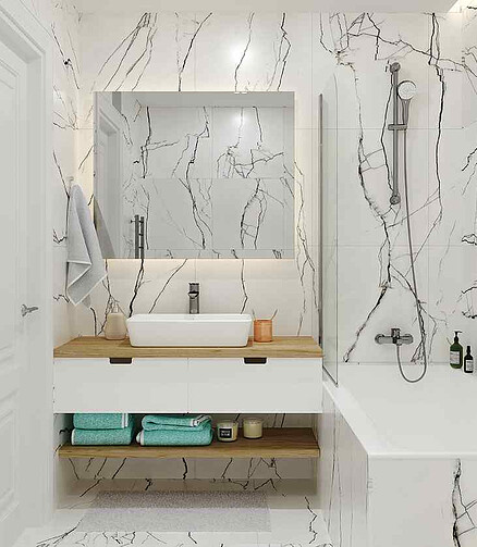 Керамогранит Axima BONN 60х120 см 1,44 м2 цвет белый 438x503 в Материке