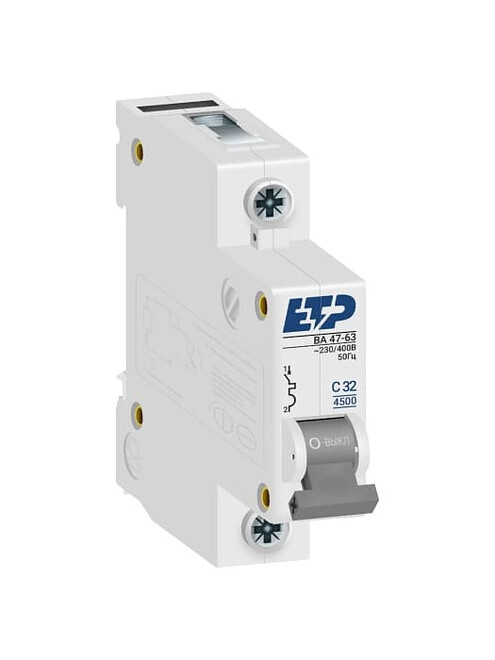 Выключатель автоматический ETP 1П 32А 495x660 Выключатель автоматический ETP 1П 32А 495x660 в Материке