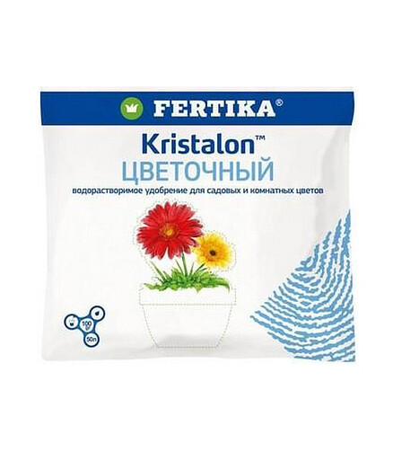Удобрение FERTIKA Кристалон цветочный, минеральное (100г) 438x503 в Материке