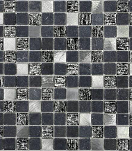 Мозаика стеклянная MosaicStory SILK WAY 29,8х29,8см цвет черный 438x503 в Материке