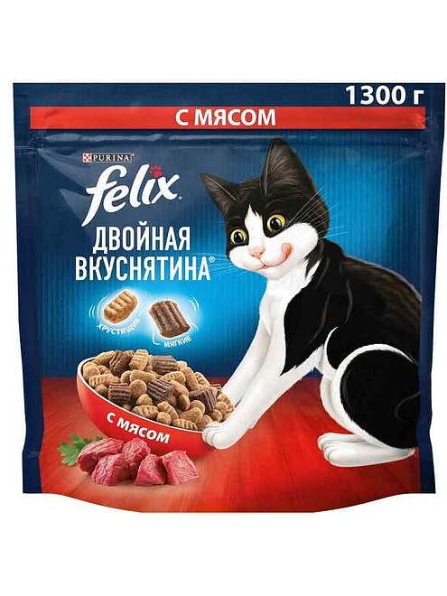 Корм для кошек FELIX Двойная Вкуснятина, мясо (1,3кг) 495x660 Корм для кошек FELIX Двойная Вкуснятина, мясо (1,3кг) 495x660 в Материке