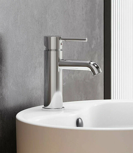 Смеситель SCANDINAVIAN PURE 360210000 (для умывальника) низкий, хром 438x503 в Материке - Вариант 3