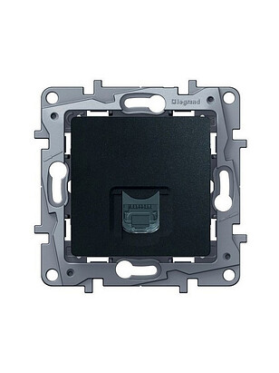 Розетка комп. Legrand ETIKA 672641 1мест. антрацит 238x286 в Материке
