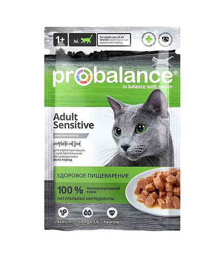 Корм для кошек ProBalance Adult Sensitive (85г) 438x503 в Материке