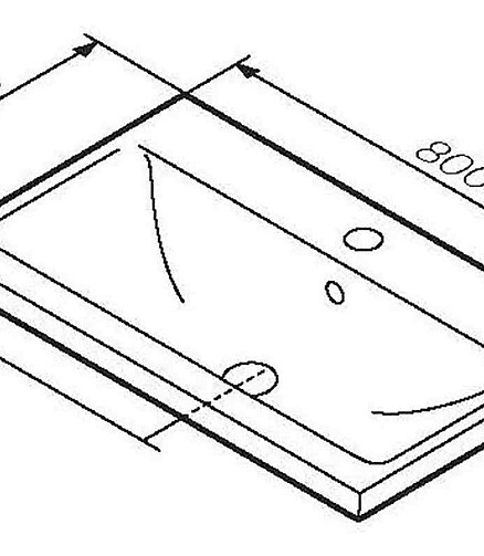 Умывальник X-JOY M85AWCC0802WG64 80см с/о мебельный 438x503 в Материке - Вариант 2