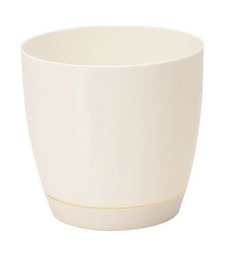 Горшок TOSCANA Round с поддоном (19x18,5см) пластик кремовый 0744-001 438x503 в Материке