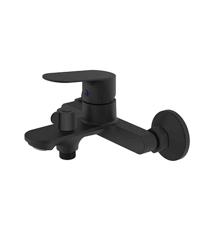 Смеситель SHORE BLACK SHR54B (для ванны, короткий излив) без душ.компл., черный 438x503 в Материке