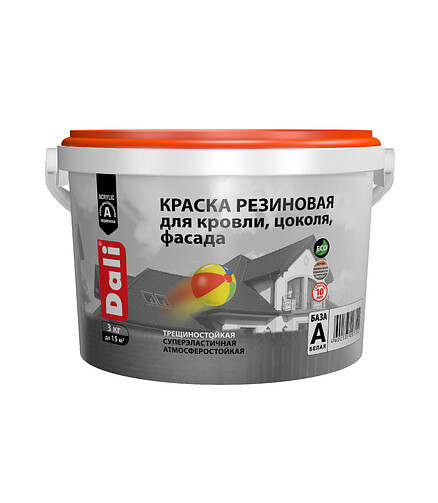 Краска DALI резиновая черная, 3кг 438x503 в Материке