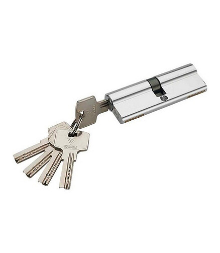 Механизм цилиндр. LOCKIT AL 90 NI, никель (ключ\ключ) 438x503 в Материке