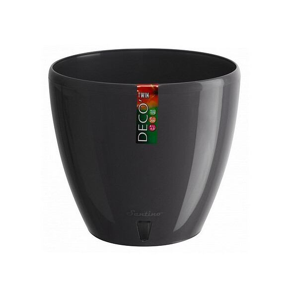 Кашпо DECO TWIN с автополивом (28,5x25,5см) пластик антрацит DTW120ANT 586x674 Кашпо DECO TWIN с автополивом (28,5x25,5см) пластик антрацит DTW120ANT 586x674 в Материке