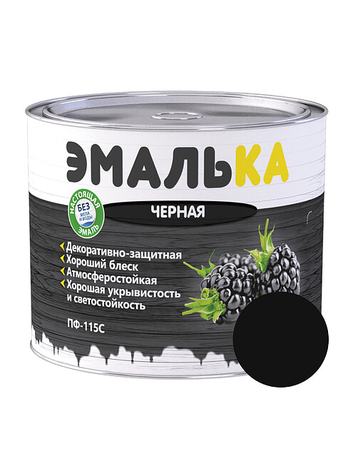 Эмаль ПФ-115С ЭМАЛЬКА черная, 1,8кг 495x660 Эмаль ПФ-115С ЭМАЛЬКА черная, 1,8кг 495x660 в Материке