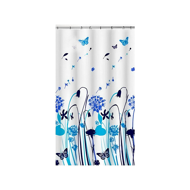 Штора для ванной комнаты WILD FLOWERS BLUE, PEVA 180х200см без колец