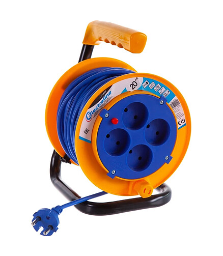 Удлинитель на катушке ELECTRALINE 49009 4роз. 20м 2х0,75 438x503 в Материке