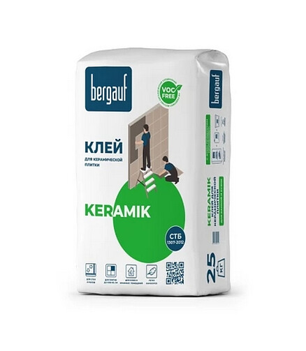 Клей Bergauf Keramik для плитки, 25кг 438x503 в Материке