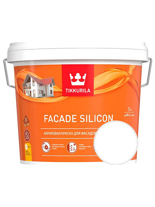 Краска Tikkurila Facade Silicon фасадная C гл/мат, 5л 495x660 Краска Tikkurila Facade Silicon фасадная C гл/мат, 5л 495x660 в Материке