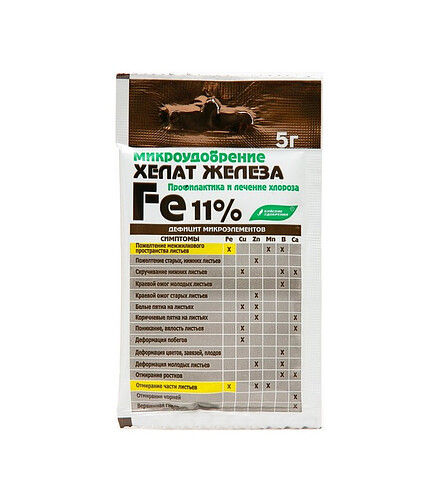 Микроудобрение Хелат железа 11% (5г) 438x503 в Материке