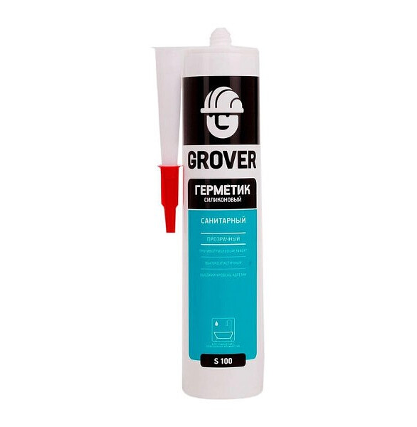 Герметик Grover S100 силиконовый санитарный прозрачный, 300мл 586x674 Герметик Grover S100 силиконовый санитарный прозрачный, 300мл 586x674 в Материке