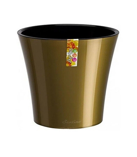 Кашпо ARTE с автополивом (13,5x12,5см) пластик золотой ART12 GLD/BL 438x503 в Материке
