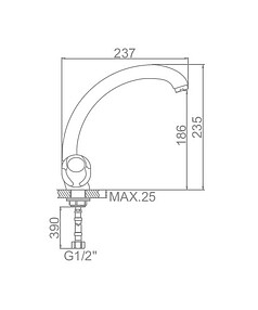 Смеситель L4226-2 (для кухни) на гайке 238x286 в Материке - Вариант 2