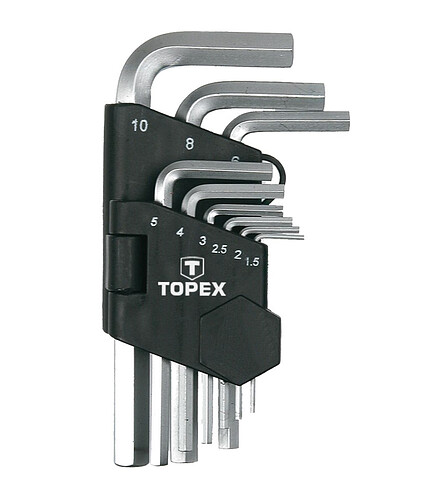 Набор ключей 6-гр. TOPEX 1.5-10мм 9шт. 438x503 в Материке