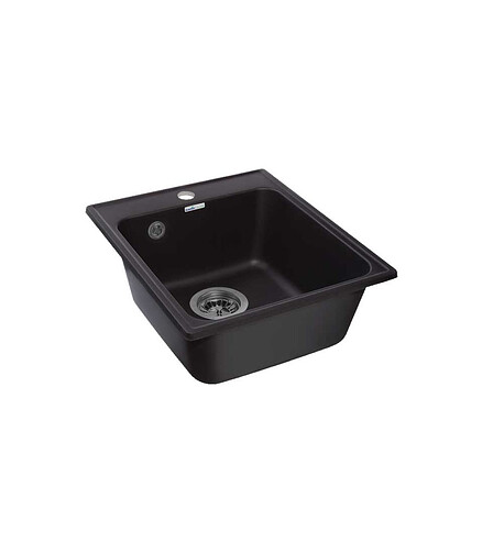 Мойка QUARZ GF-Z 17 (ЕСО-17), 420х480мм черный (без сифона) 438x503 в Материке