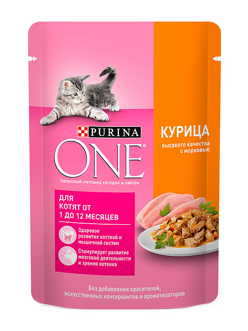 Корм для котят Purina ONE курица и морковь (75г) 495x660 Корм для котят Purina ONE курица и морковь (75г) 495x660 в Материке