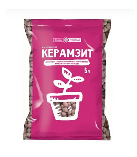 Дренаж керамзитовый Долина плодородия средний (5л) 438x503 в Материке