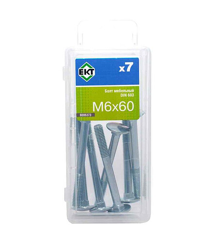 Болт мебельный 6х60 цинк, прочн.4.8 DIN 603 (уп=7шт) B006373_BOX 438x503 в Материке