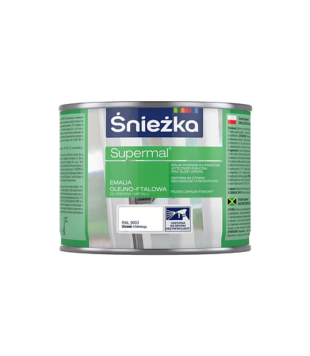Эмаль SNIEZKA Supermal МФ RAL9003 белая глянцевая, 0,2л 438x503 в Материке